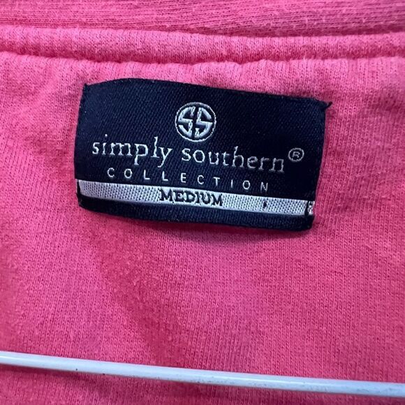 Simply Southern size M pink and aqua half zip sweatshirt - Picture 3 of 7